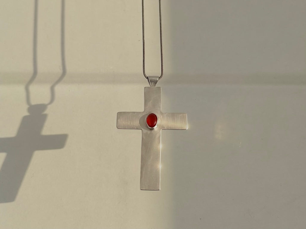 Oval Eye Cross Necklace