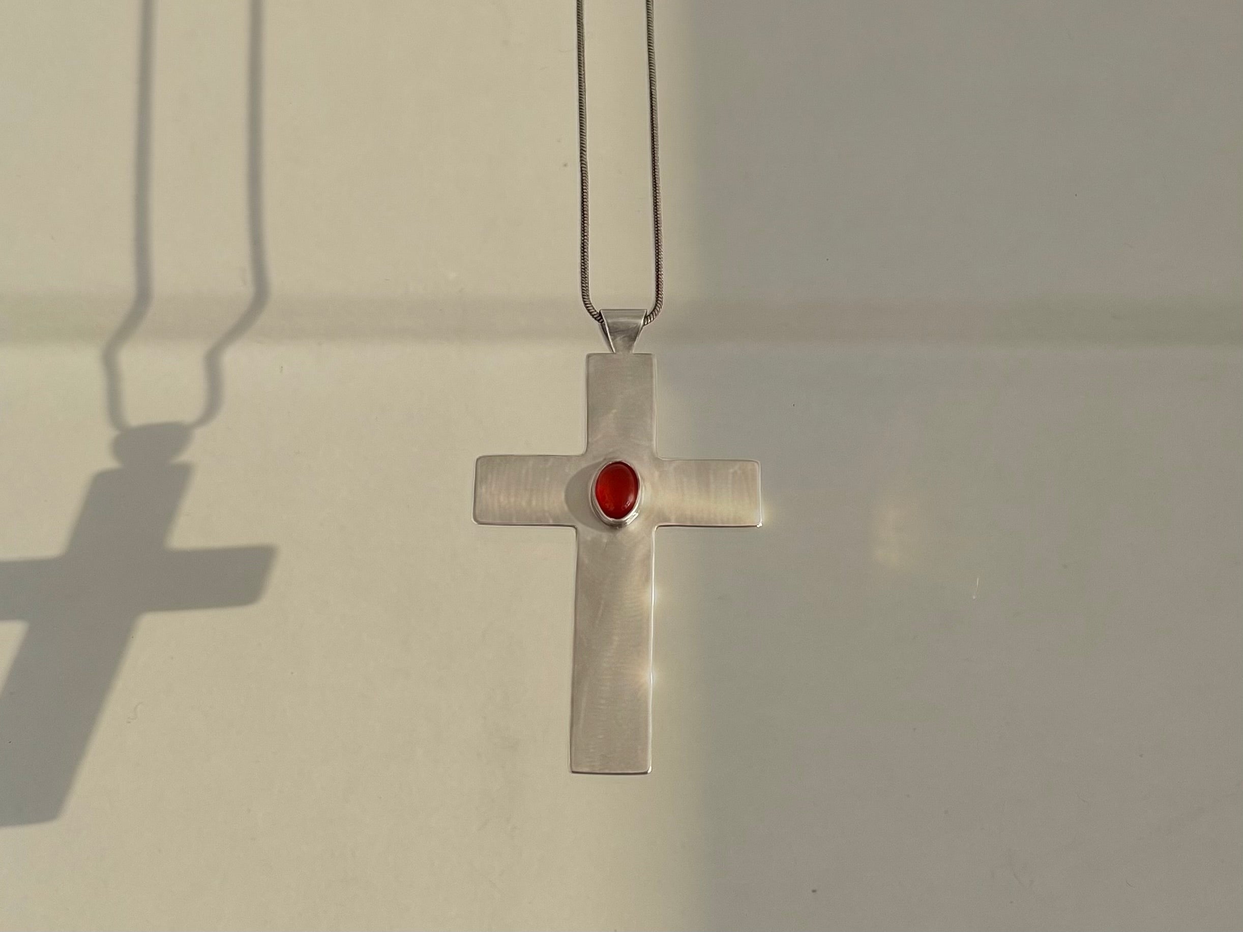 Oval Eye Cross Necklace